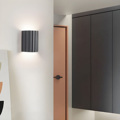 Resin Ribbed Wall Light, Hardwired Wall Sconce, detail 6