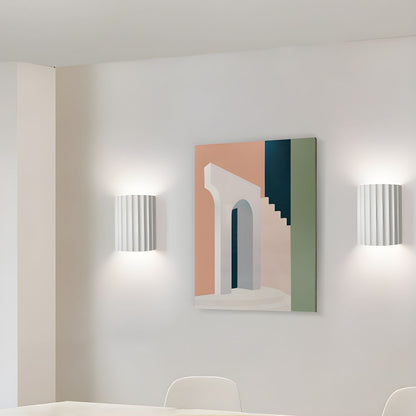 Resin Ribbed Wall Light, Hardwired Wall Sconce, detail 4