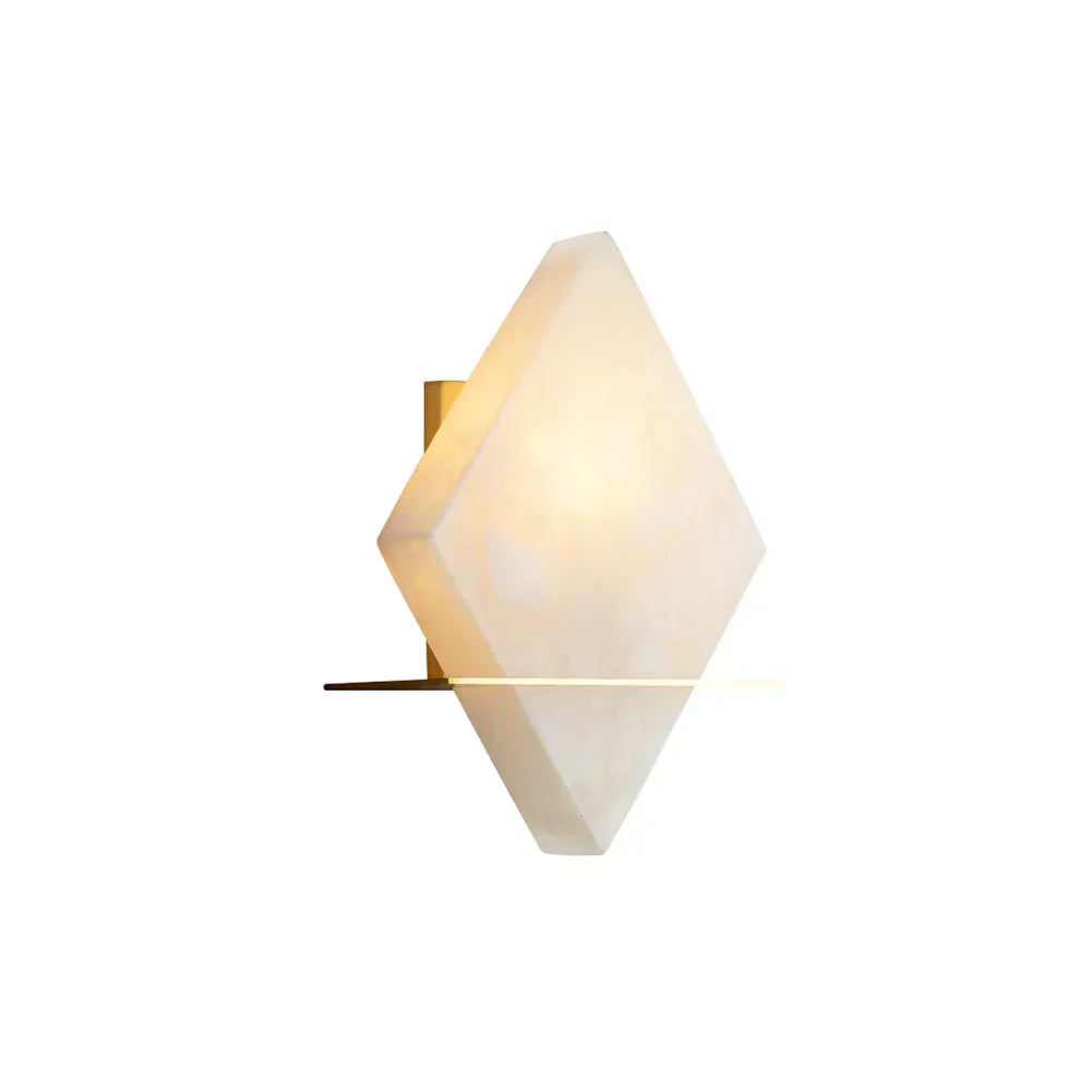 Rhombus Real Alabaster Wall Sconce - Tianguang Alabaster Lighting