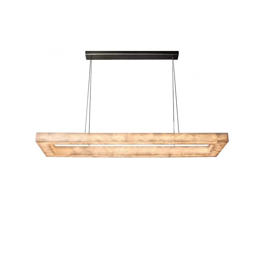 Rivage rectangle Alabaster Chandelier - Tianguang Alabaster Lighting