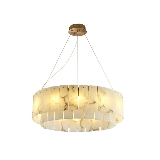Rectangular Alabaster Round Chandelier - Tianguang Alabaster Lighting
