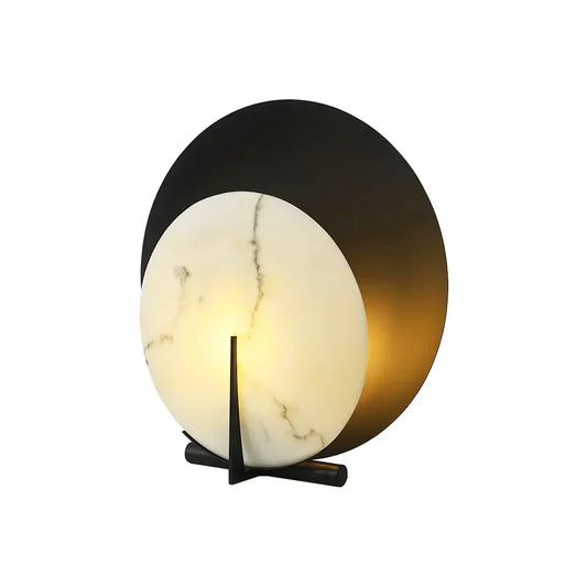 Round Alabaste Asteria Alabaster Table Lamp - Tianguang Alabaster Lighting