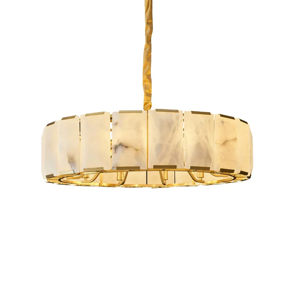 Round Modern Alabaster Chandelier - Tianguang Alabaster Lighting