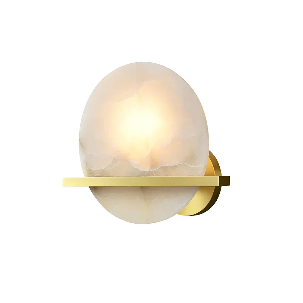 Round Savion Alabaster Wall Lamp - Tianguang Alabaster Lighting
