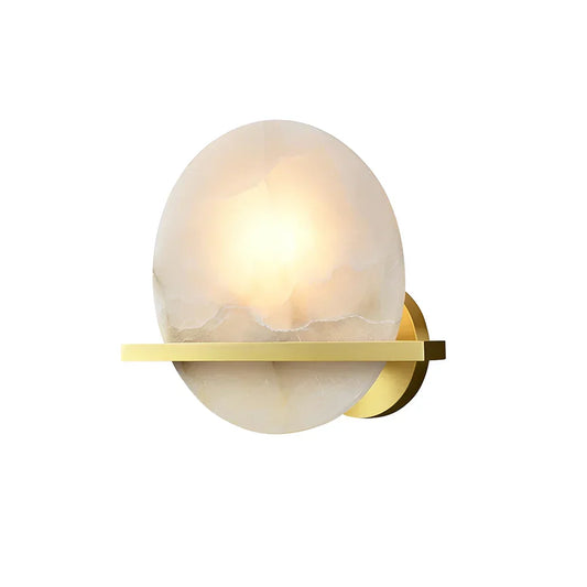 Round Savion Alabaster Wall Lamp - Tianguang Alabaster Lighting