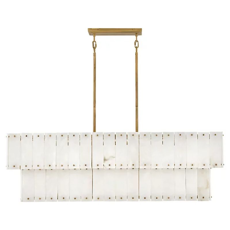 Simona Alabaster Linear 2-Tier Chandelier - Tianguang Alabaster Lighting