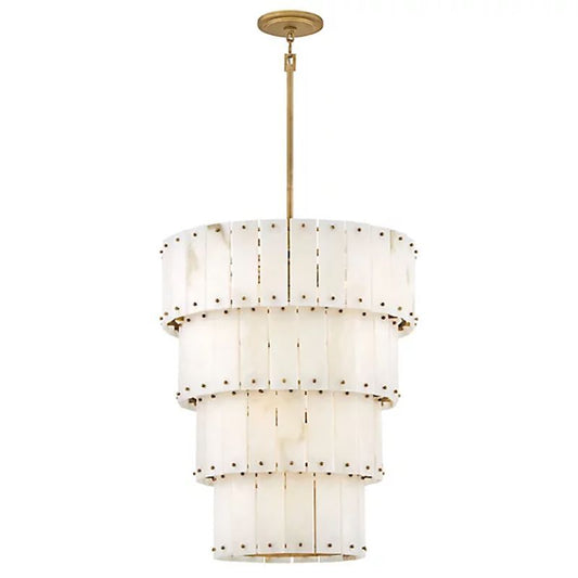 Simona Alabaster Round 4-Tier Chandelier - Tianguang Alabaster Lighting