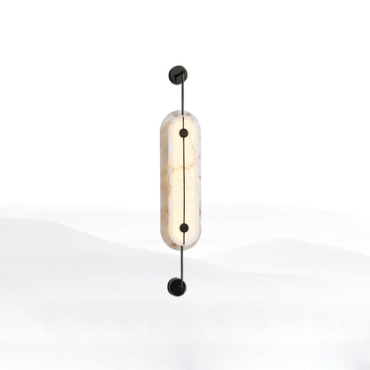 Solvane Alabaster Wall Light - Dia 18cm x H 80cm Metal, Hardwired Wall Sconce, detail 18