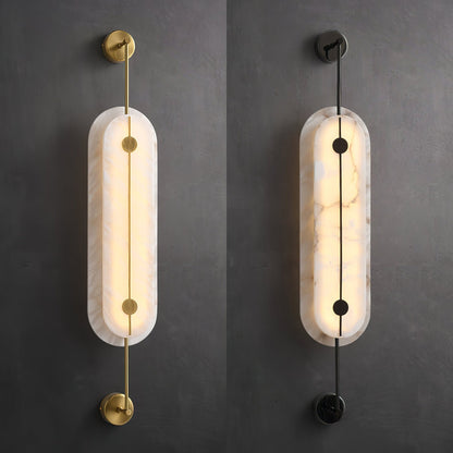 Solvane Alabaster Wall Light - Dia 18cm x H 80cm Metal, Hardwired Wall Sconce, detail 5