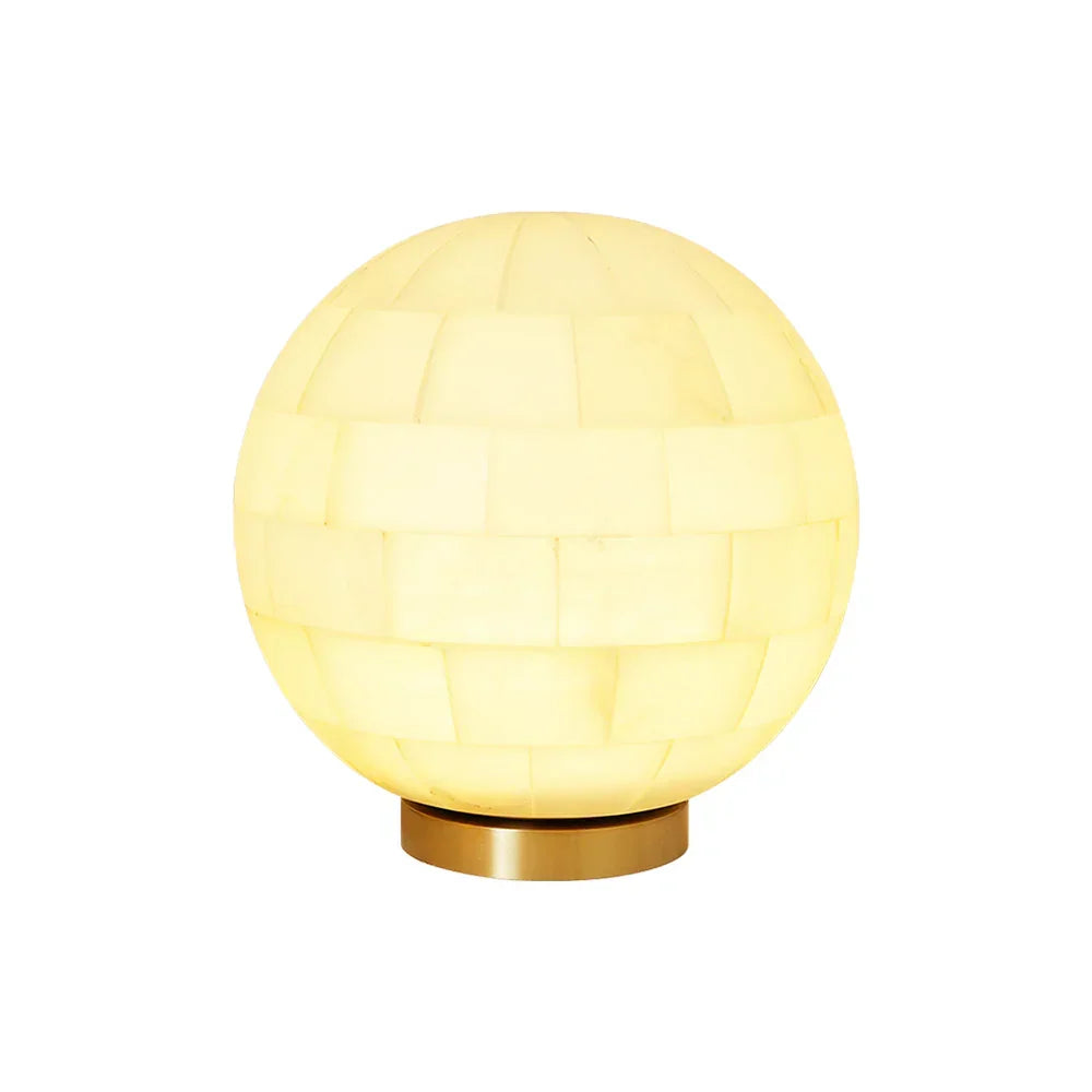 Spherical Alabaster Ball Table Lamp - Tianguang Alabaster Lighting