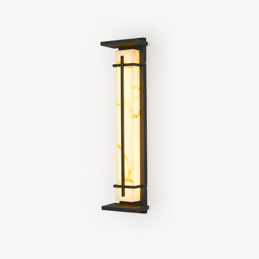 Square Outdoor Sconce Marble Wall Light - Tianguang Alabaster Lighting