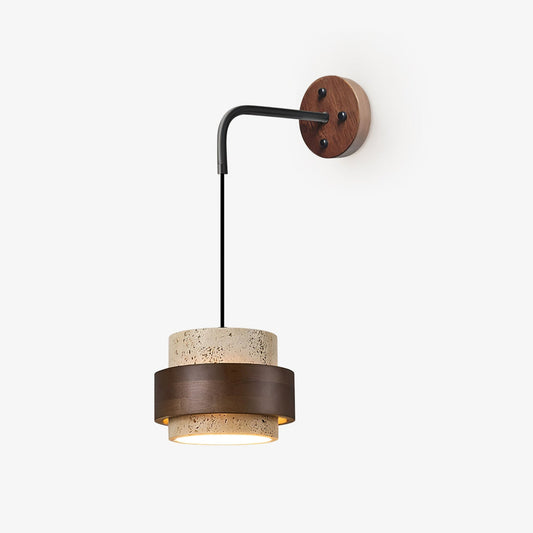 Stonova Travertine Wall Sconce 6.7 in Dia - Tianguang Alabaster Lighting