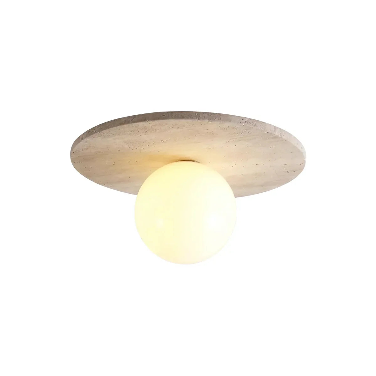 Tanner Disc Travertine Alabaster Ceiling Light - Tianguang Alabaster Lighting