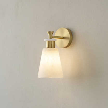 Tapered Alabaster Wall Light, Hardwired Wall Sconce, detail 19