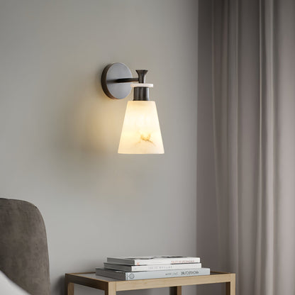 Tapered Alabaster Wall Light, Hardwired Wall Sconce, detail 9