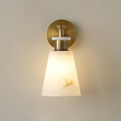 Tapered Alabaster Wall Light, Hardwired Wall Sconce, detail 13