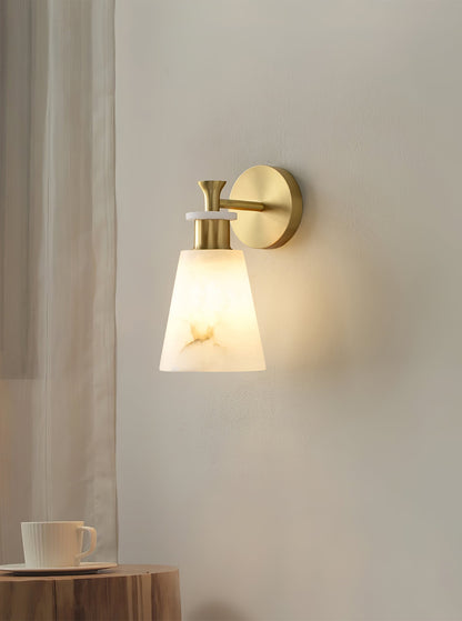 Tapered Alabaster Wall Light, Hardwired Wall Sconce, detail 7