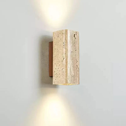 Tavora Arc Wall Light, Hardwired Wall Sconce, Travertine, Dia 7cm x 18cm