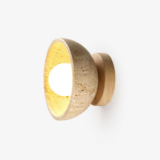 Terra Bowl Travertine Wall Lamp - Tianguang Alabaster Lighting
