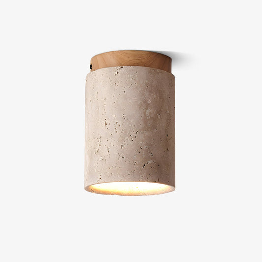Terra Cylinder Ceiling-mounted light Travertine Ceiling Light - Tianguang Alabaster Lighting