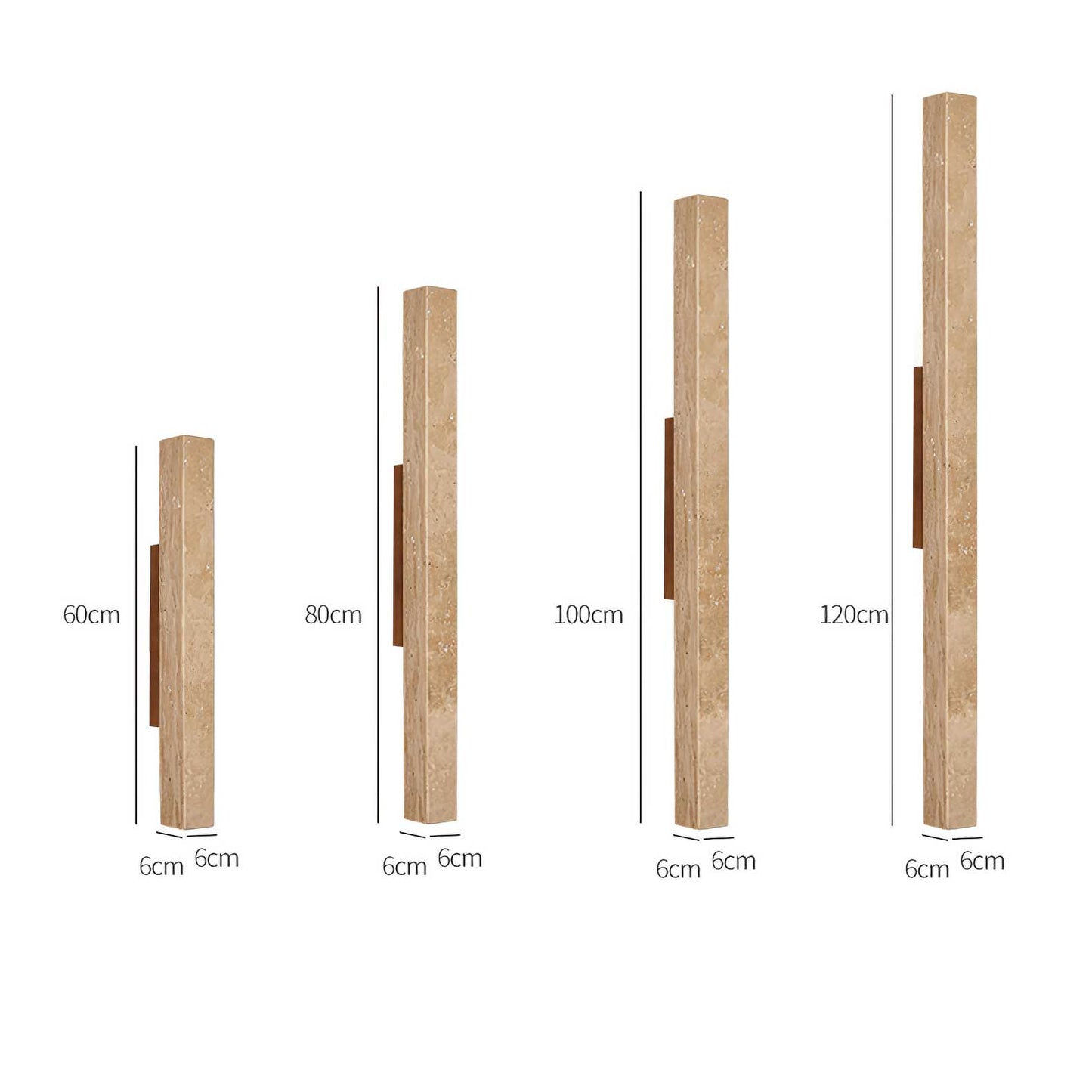 Travertine Column Wall Light, Hardwired Wall Sconce, detail 24