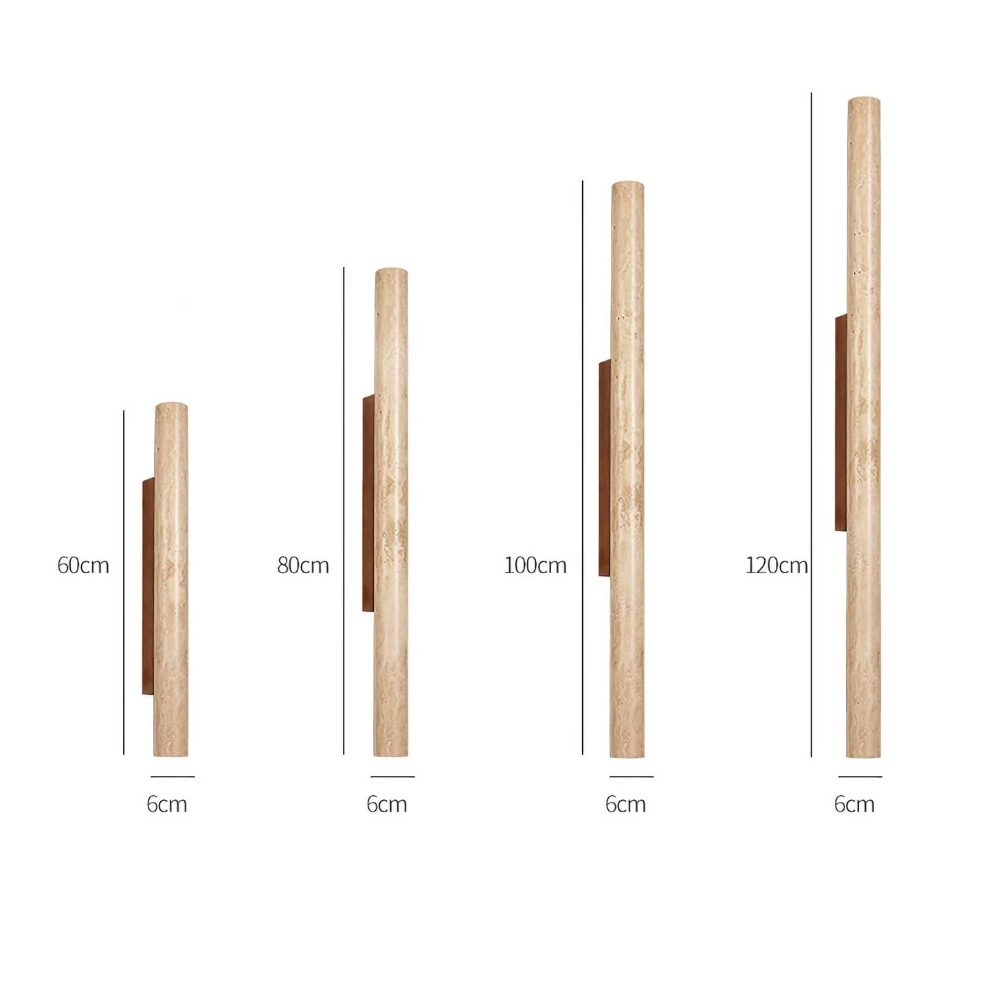 Travertine Column Wall Light, Hardwired Wall Sconce, detail 15