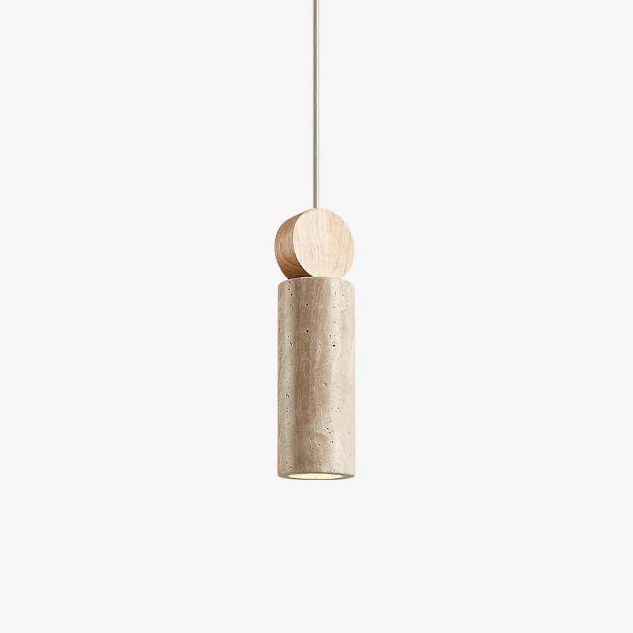 Travertine Cylinder Disc Pendant Light - Tianguang Alabaster Lighting