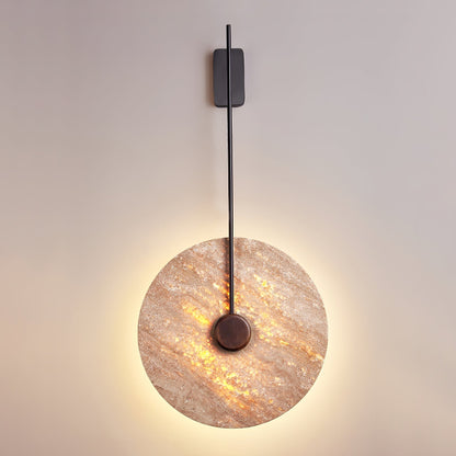 Travertine Disc Wall Light, Hardwired Wall Sconce, detail 13