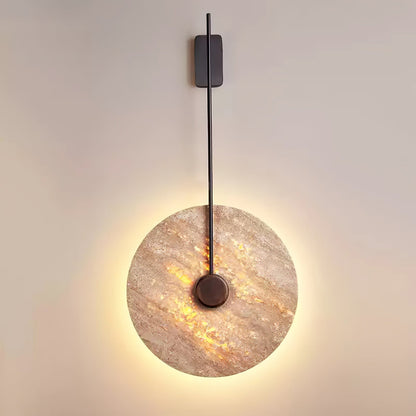 Travertine Disc Wall Light, Hardwired Wall Sconce, detail 11
