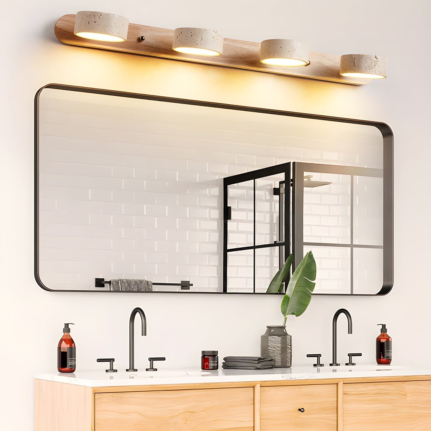 Travertine Duo Wall Light - 2-Light Size: Dia 32cm x... Travertine, Hardwired Wall Sconce, detail 17