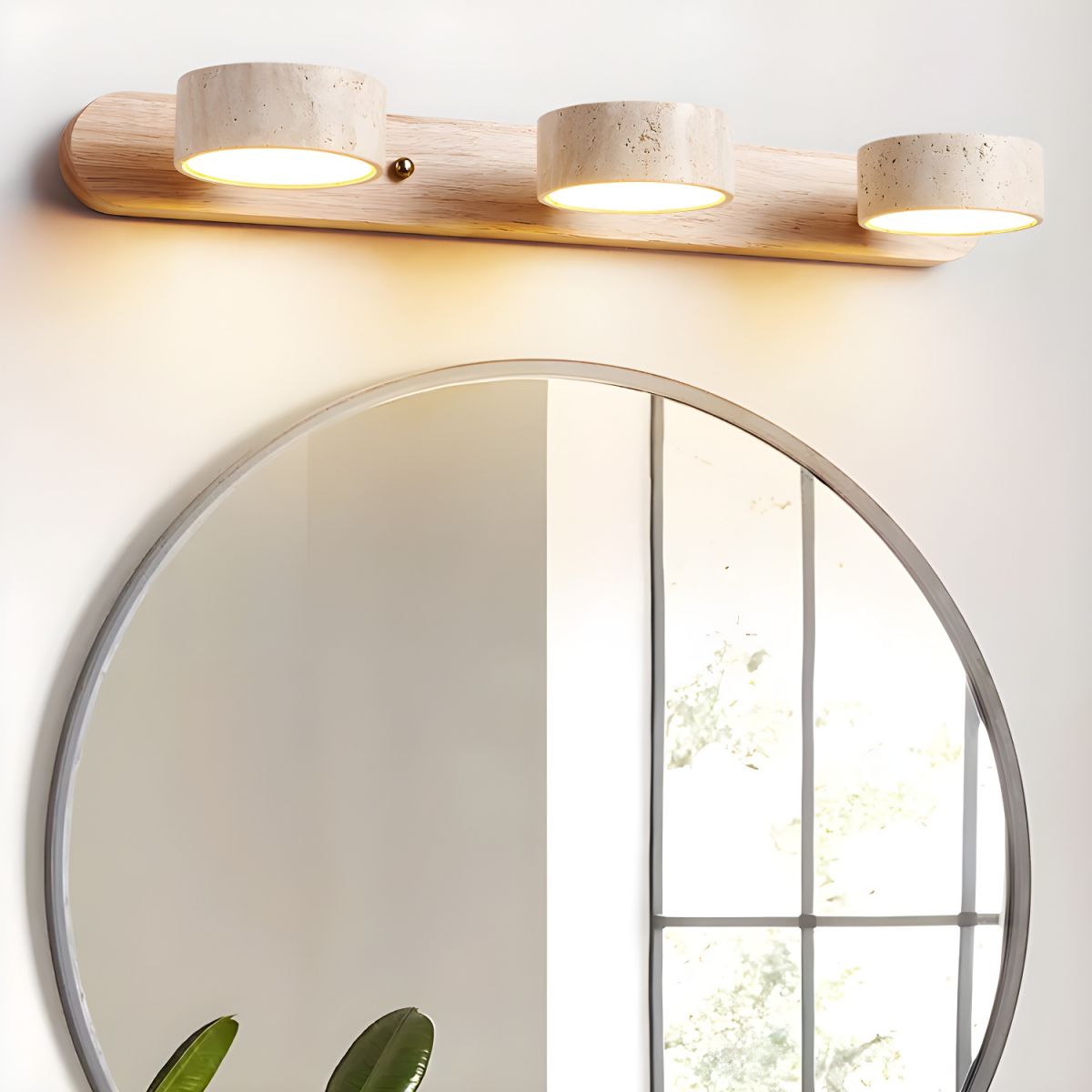 Travertine Duo Wall Light - 2-Light Size: Dia 32cm x... Travertine, Hardwired Wall Sconce, detail 4