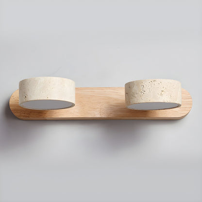 Travertine Duo Wall Light - 2-Light Size: Dia 32cm x... Travertine, Hardwired Wall Sconce, detail 8