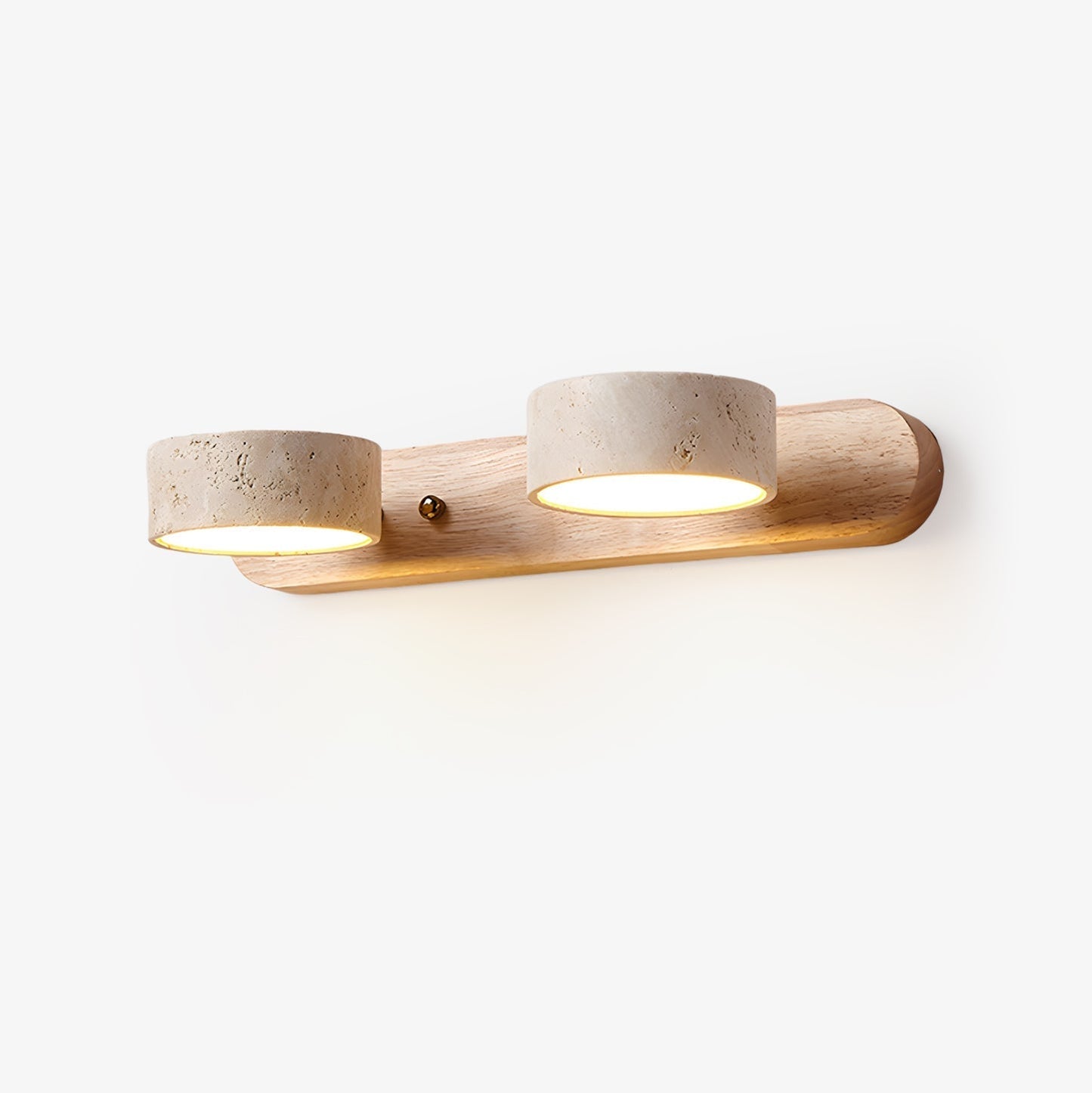 Travertine Duo Wall Light - 2-Light Size: Dia 32cm x... Travertine, Hardwired Wall Sconce, detail 2
