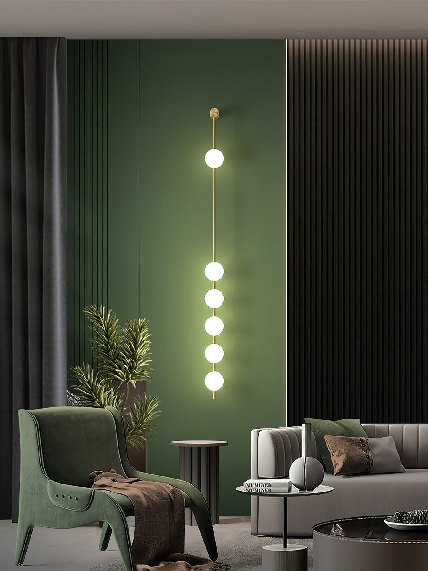 Vertical Balls Wall Light, Hardwired Wall Sconce, detail 10