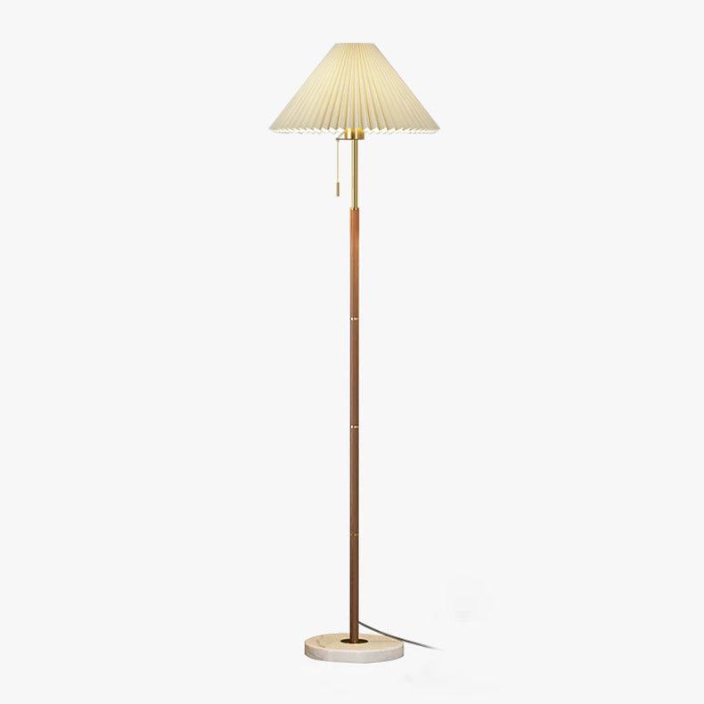 Vintage Pleated Tall Lamp Marble Floor Lamp - Tianguang Alabaster Lighting