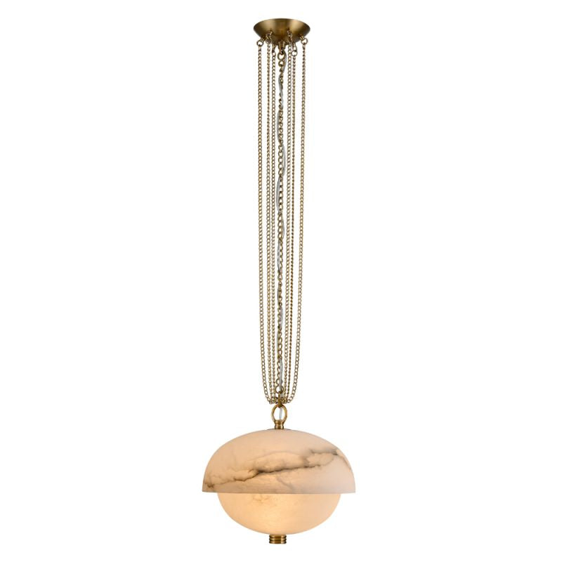 Volterra Alabaster LED Pendant 17” - Tianguang Alabaster Lighting