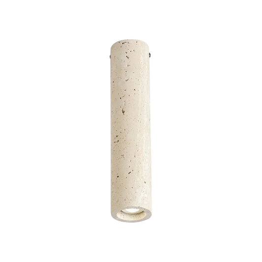 Wabi Sabi Cylinder Travertine Ceiling Lamp Alabaster Ceiling Light - Tianguang Alabaster Lighting