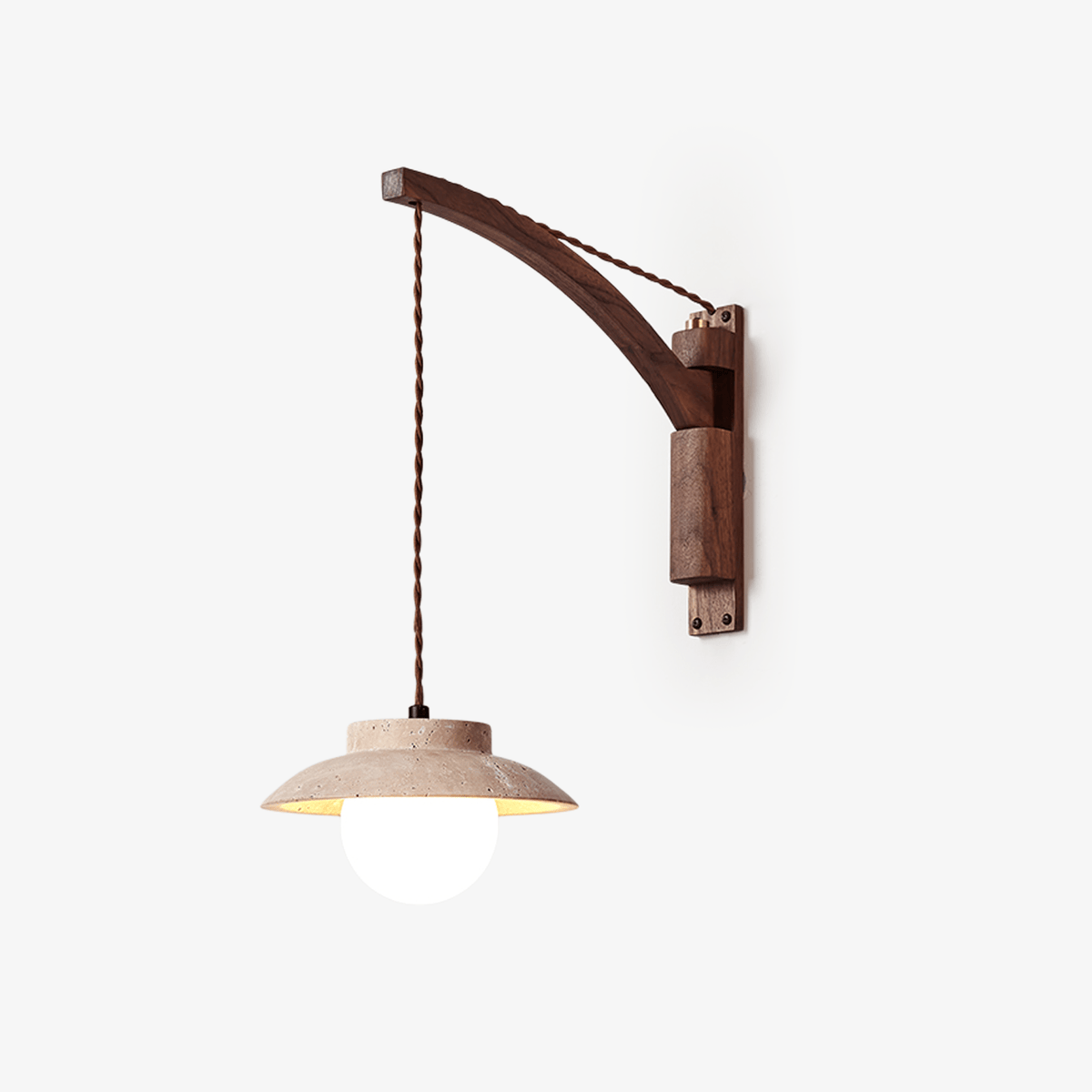 Artisan Arc Travertine Wall Lamp - Tianguang Alabaster Lighting