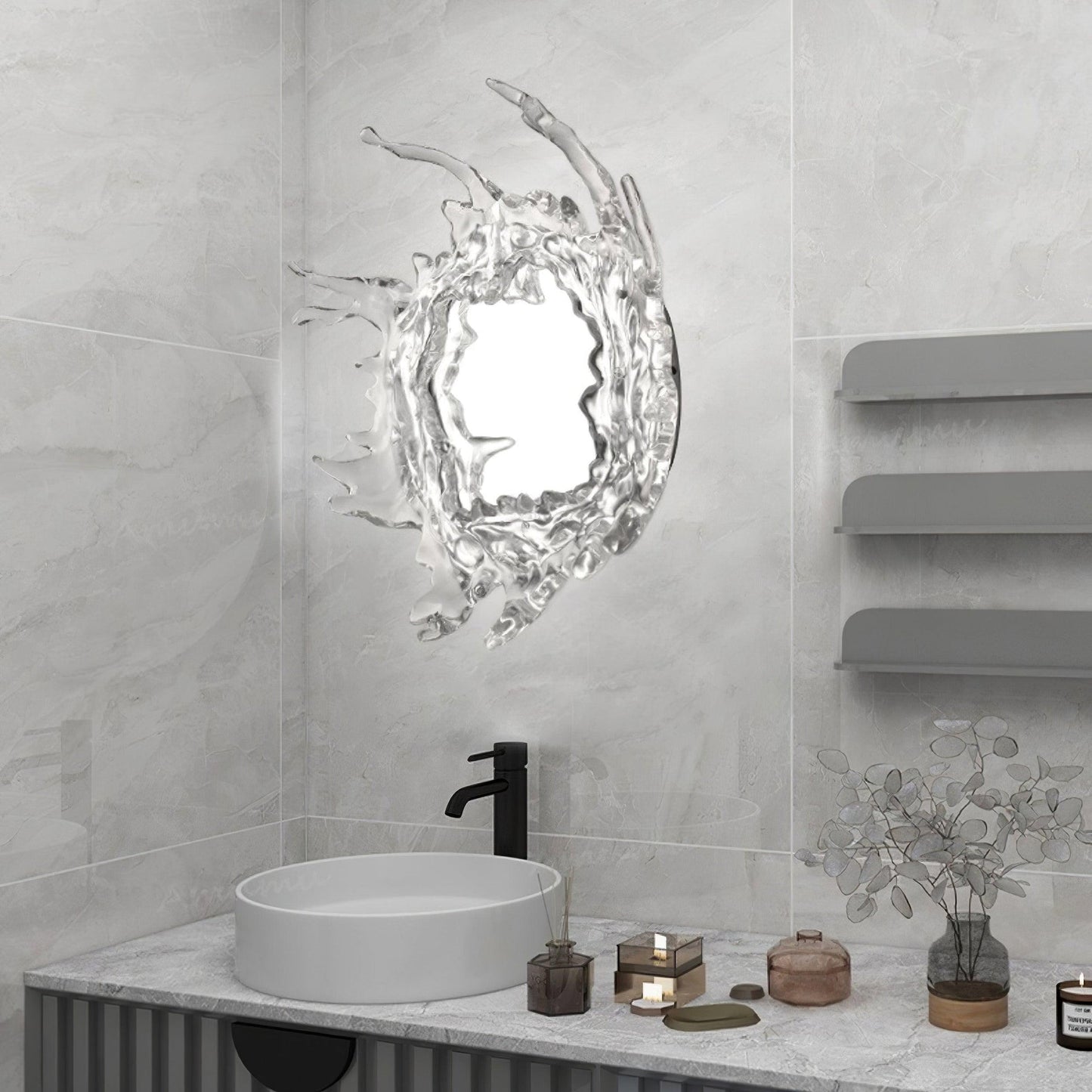 Water Drop Mirror Wall Light, Hardwired Wall Sconce, detail 13