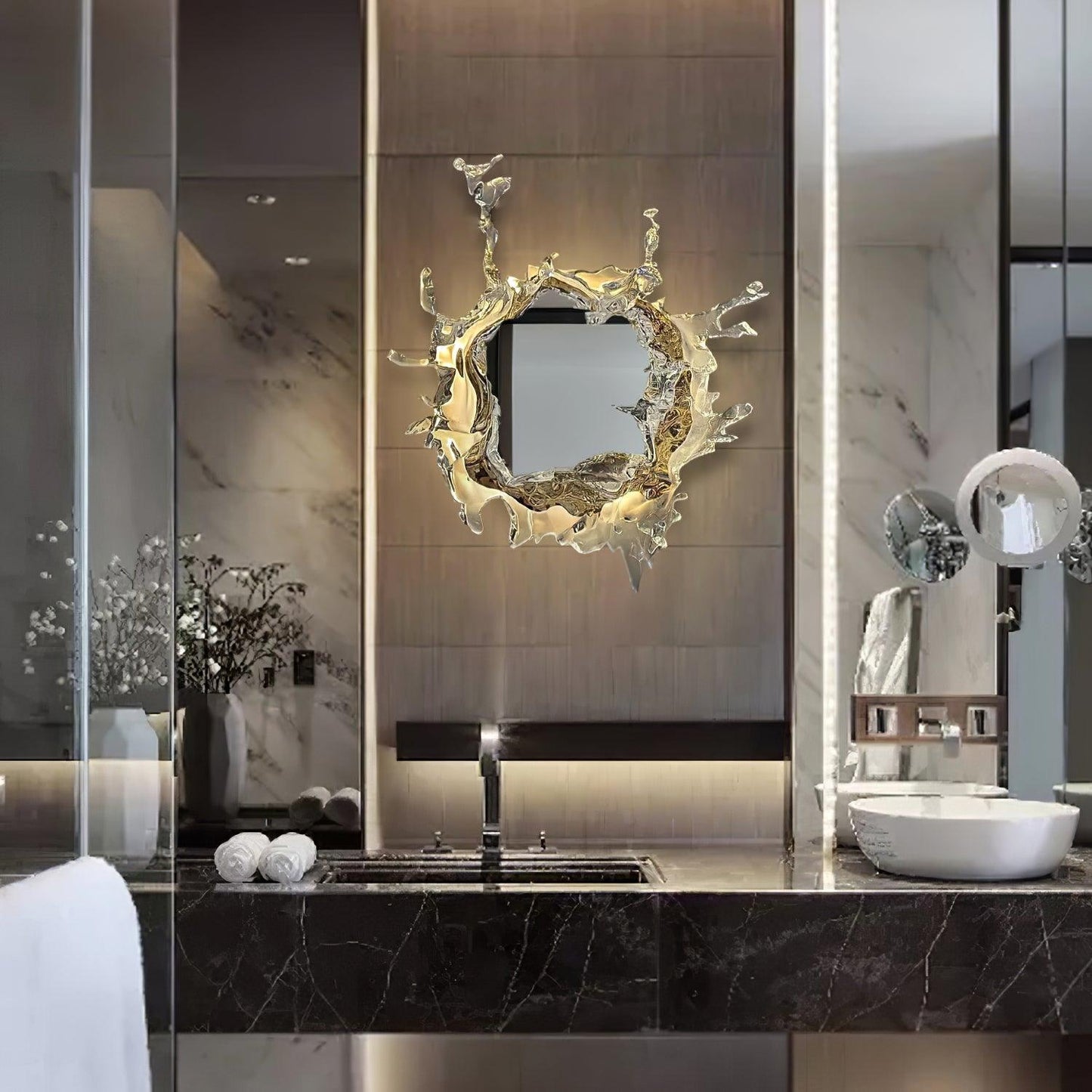 Water Drop Mirror Wall Light, Hardwired Wall Sconce, detail 5