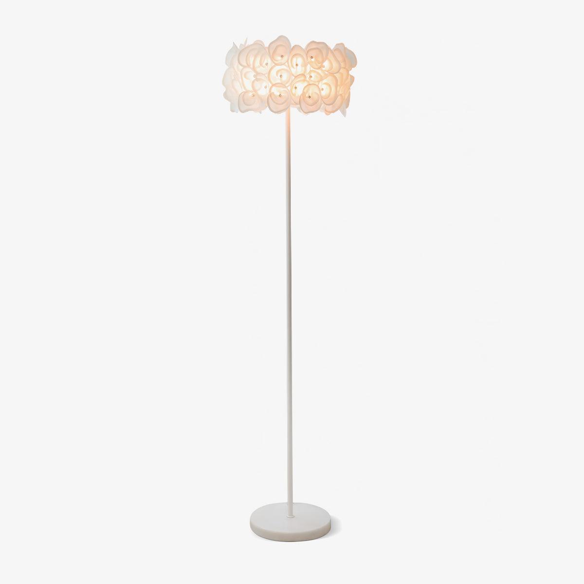 White Hydrangea Accent Lamp Marble Floor Lamp - Tianguang Alabaster Lighting