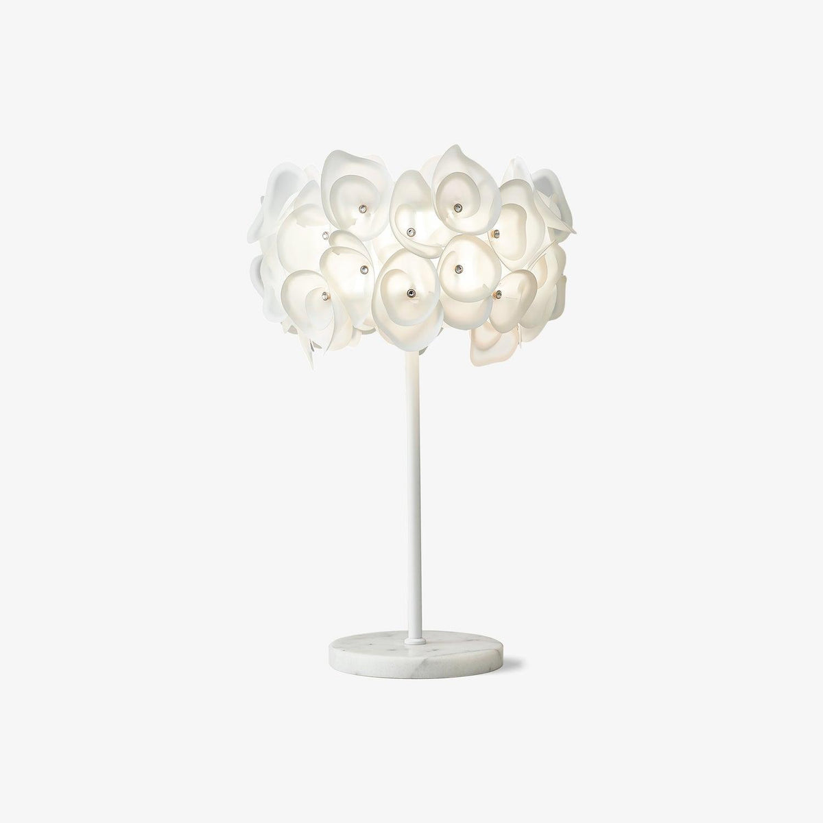 White Hydrangea Portable lamp Marble Table Lamp - Tianguang Alabaster Lighting