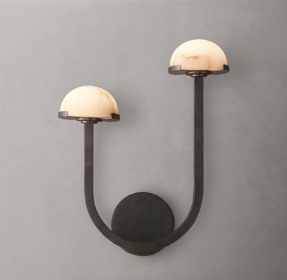 Pedra Double Wall Light - Left, Bedroom Wall Sconce, detail 9
