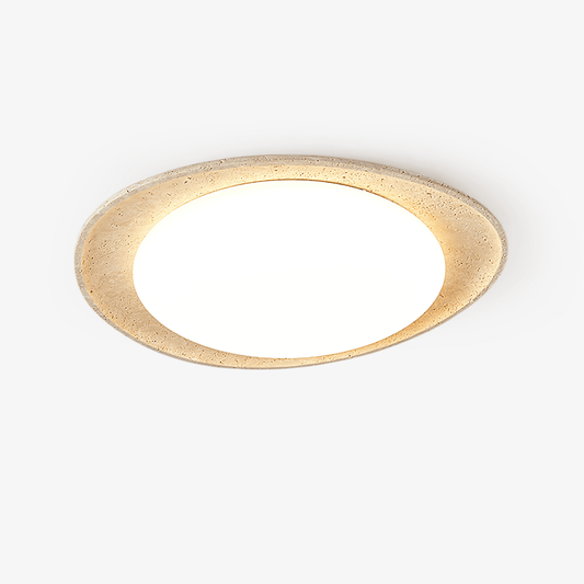 Orolume Travertine Ceiling Light 13.8 in Dia Yellow Travertine - Tianguang Alabaster Lighting