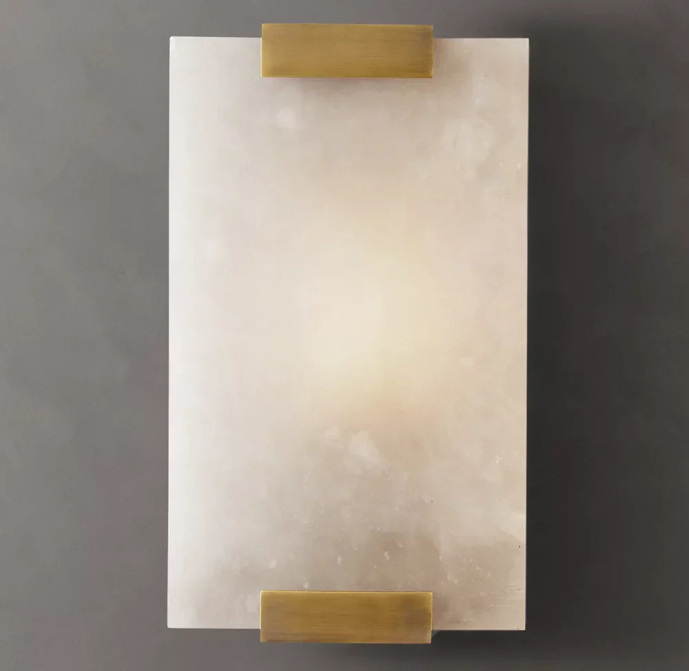 Hand-Carved Alabaster Wall Light, Bathroom Wall Sconce, detail 5