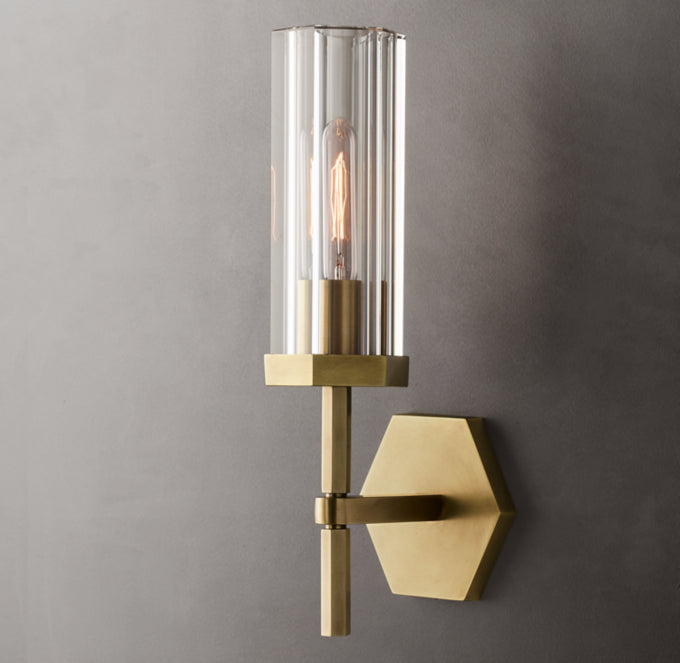 Lambeth Hexagonal Wall Light, Bathroom Wall Sconce, detail 13