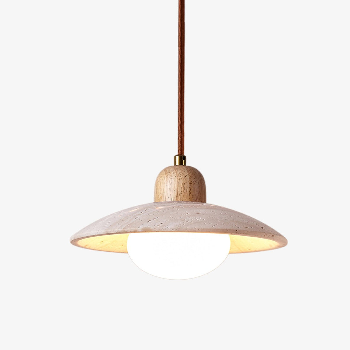 Travertine Dome Pendant Light - Tianguang Alabaster Lighting