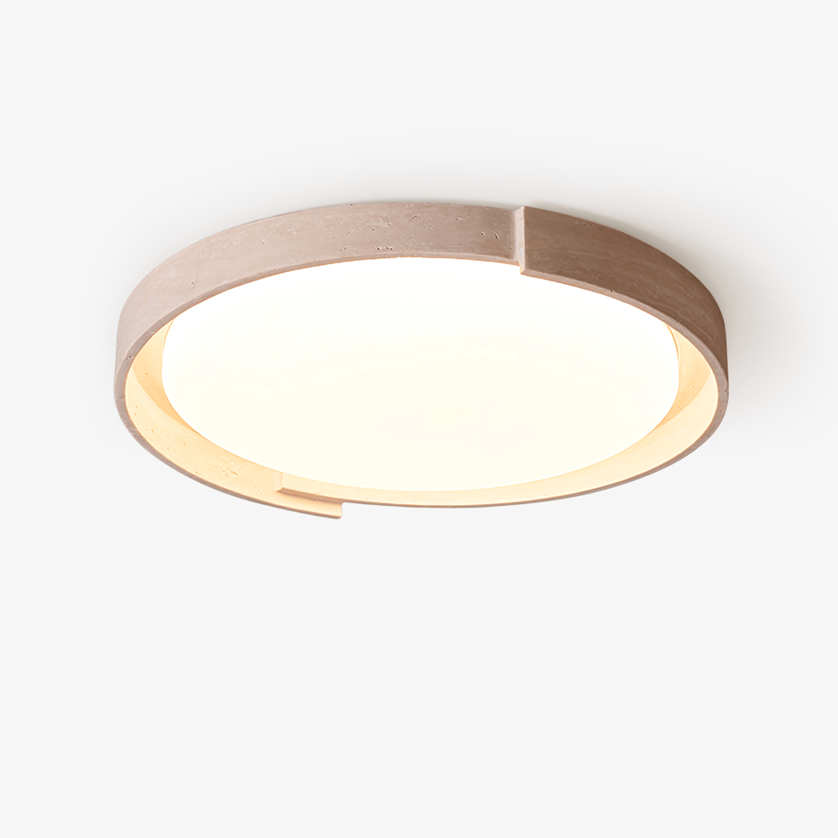 Orbital Edge Travertine Ceiling Light - Tianguang Alabaster Lighting