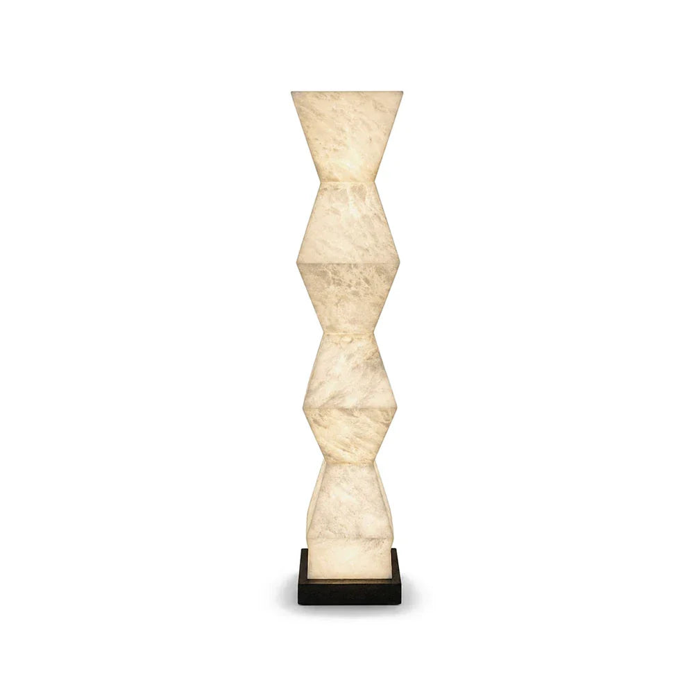 Alabaster Cairn Geometric Floor Lamp - Tianguang Alabaster Lighting