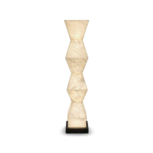 Alabaster Cairn Geometric Floor Lamp - Tianguang Alabaster Lighting